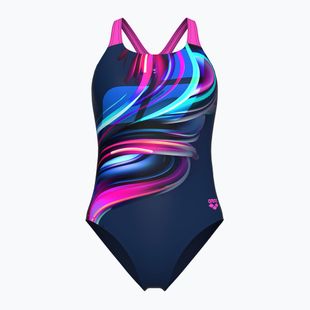 Dámské jednodílné plavky Arena Bloom Swim Pro Back Lb multi navy/navy/shocking pink