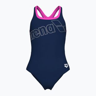 Dámské jednodílné plavky Arena Logo Swim Pro navy/shocking pink