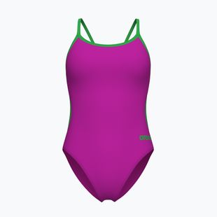 Dámské jednodílné plavky Arena Lace Back Solid very fuchsia/team green