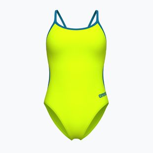 Dámské jednodílné plavky Arena Lace Back Solid artic lime/blue cosmo
