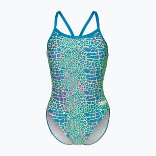 Dámské jednodílné plavky arena Snake Skin Challenge blue cosmo multi/blue cosmo