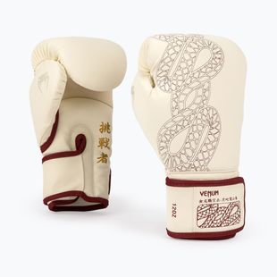 Boxerské rukavice Venum Serpenti Boxing burgundy/ivory