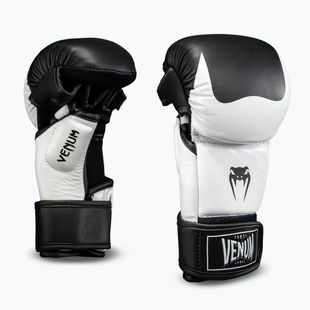 MMA rukavice Venum Attack 2.0 Sparring Leather black/white
