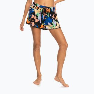 Dámské plážové šortky ROXY Salty Tan 2021 anthracite flower jammin