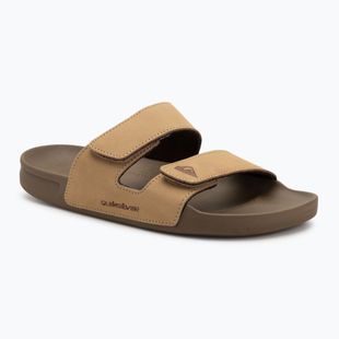 Pánské nazouváky Quiksilver Rivi Leather Double Adjust tan 1