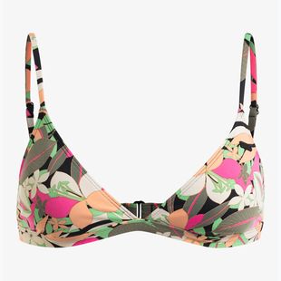 Horní díl plavek  ROXY Printed Beach Classics Tri anthracite palm song s