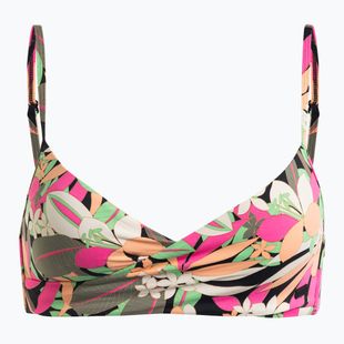 Horní díl plavek  ROXY Printed Beach Classics Wrap anthracite palm song s