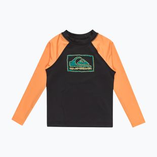 Quiksilver Everyday UPF50 black/tangerine dětské plavky s dlouhým rukávem