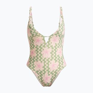 Dámské jednodílné plavky ROXY Hibiscus Daze basil party waves yw