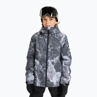 Dětská snowboardová bunda Quiksilver Mission Printed thermostamp grayscale