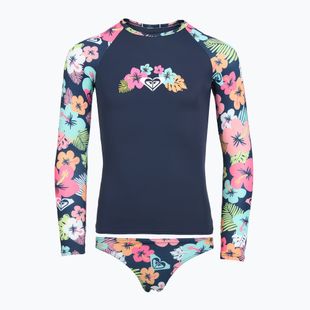 Dlouhý rukáv + spodní díl plavek ROXY Morning Flower Lycra Set mood indigo morning flowers