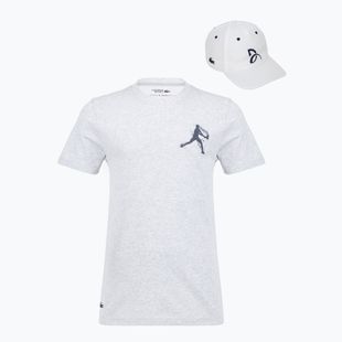 Pánské tenisové tričko Lacoste TH1044 silver chine/navy blue