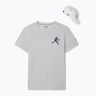 Pánské tenisové tričko Lacoste TH1044 silver chine/navy blue