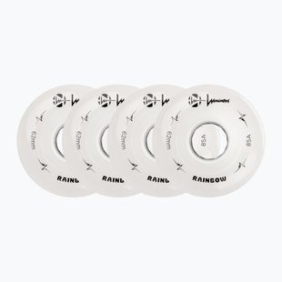 Kolečka na kolečkové brusle FR Skates Luminous Led Quad Wheel 62mm/85A Sixies 6LED X4 rainbow/white