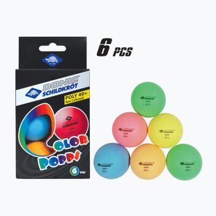 Míčky na stolní tenis  Donic-Schildkröt Colour popps Poly 40+ 6ks multicolour