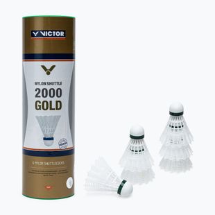 VICTOR Nylon Shuttle 2000 badmintonové člunky 6 ks bílé 100919