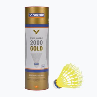 Badmintnové šipky VICTOR Nylon Shuttle 2000 slow 6 szt. yellow