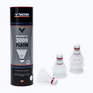 VICTOR Badmintonové šipky Nylon Shuttle 3000 6 ks, bílé 101519