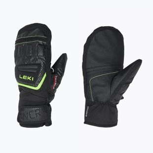 Dětské lyžařské rukavice LEKI WCR Team 3D Junior Mitt black/ ice lemon