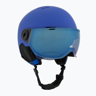 Dětská lyžařská helma UVEX Rocket Visor Jr blue matt/mirror blue/smoke