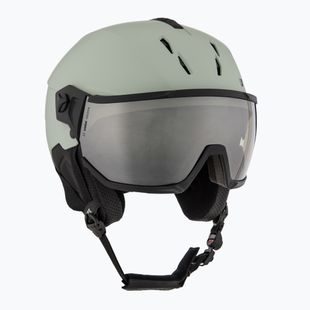 Lyžařská helma UVEX Instinct Visor oxid green matt/mirror silver/smoke