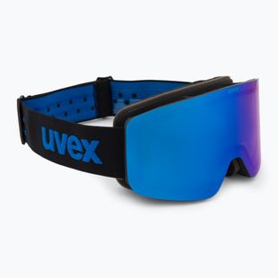 Dětské lyžařské brýle UVEX Pwdr FM black matt/mirror blue smoke clear