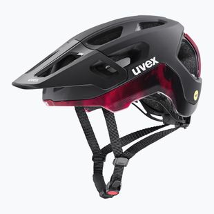 Cyklistická přilba UVEX React MIPS black/ruby red matt