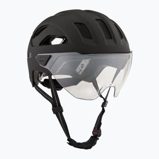 Cyklistická helma UVEX Stride Visor black matt/litemirror silver