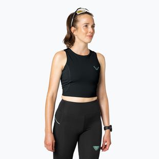 Dámské běžecké tričko DYNAFIT Trail Crop Top black out