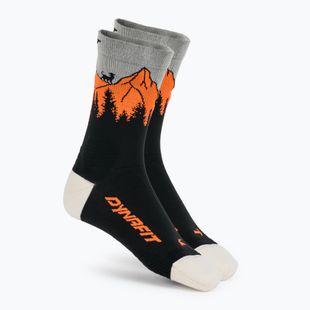 Ponožky DYNAFIT Traverse Crew black out ultra orange/4220