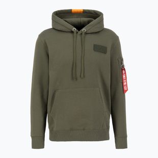 Pánská mikina Alpha Industries Red Stripe Hoodie dark green