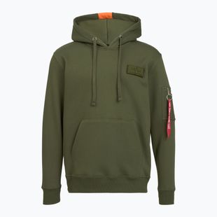 Pánská mikina Alpha Industries Red Stripe Hoodie dark green