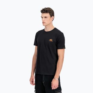 Pánské tričko Alpha Industries Basic Small Logo black/neon orange
