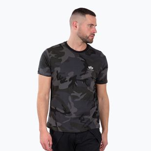 Pánské tričko Alpha Industries Basic Small Logo Camo Black T-Shirt