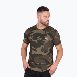 Pánské tričko Alpha Industries Basic Small Logo Camo olive