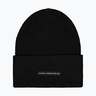 Čepice Alpha Industries Rubber Logo Beanie black