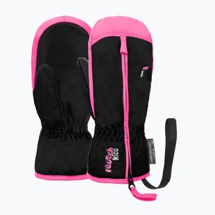 Dětské lyžařské rukavice Reusch Ben Mitten black/ knockout pink