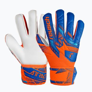 Dětské brankářské rukavice Reusch Attrakt Solid Finger Support Junior shocking orange/blue