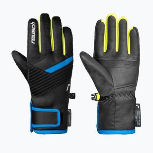 Dětské lyžařské rukavice Reusch Dan R-Tex XT Junior black/brilliant blue/safety yellow