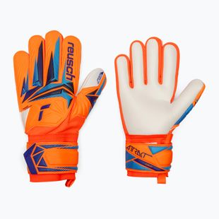 Dětské brankářské rukavice Reusch Attrakt Grip Junior shocking orange/blue
