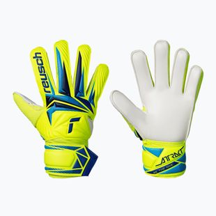 Dětské brankářské rukavice Reusch Attrakt Solid Junior safety yellow/blue
