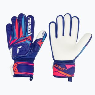 Dětské brankářské rukavice Reusch Attrakt Grip Junior sharp blue/white/shocking orange
