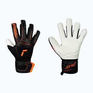Brankářské rukavice Reusch Attrakt Advance Finger Support black/shocking orange