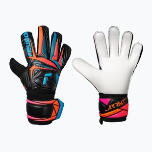 Brankářské rukavice Reusch Attrakt Solid black/aqua blue/shocking orange