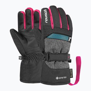 Dětské lyžařské rukavice Reusch Rocket GORE-TEX black/black melange/pink glo