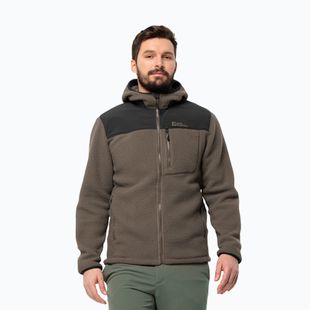 Pánská fleecová mikina Jack Wolfskin Kammweg Pile Fz cold coffee