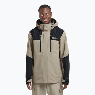 Pánská bunda do deště Jack Wolfskin Jasper 2L stone