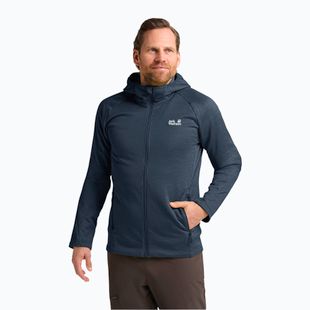 Pánská trekingová mikina Jack Wolfskin Peak District Hooded Full Zip midnight sky