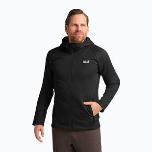 Pánská trekingová mikina Jack Wolfskin Peak District Hooded Full Zip black