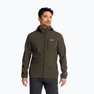 Pánská větrovka Jack Wolfskin Wild Winds Hooded obsidian moss